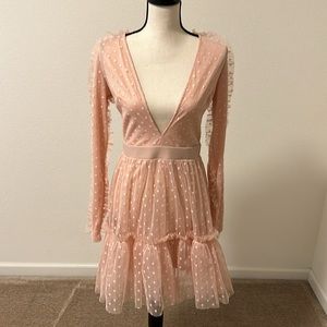 Super Cute Blush Polka Dot Baby Doll Dress